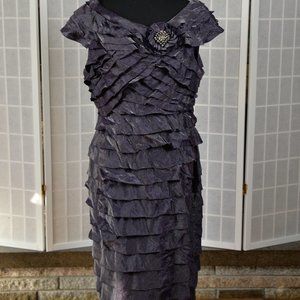 London Times Purple Tiered Dress